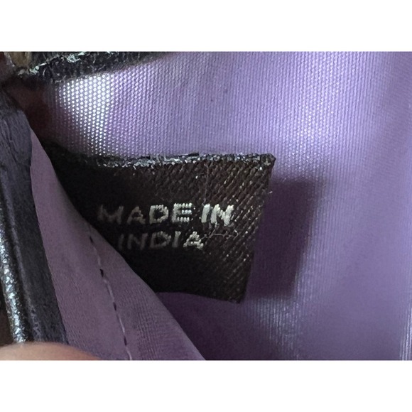 Coach Signature C Jacquard Trifold Wallet Grey Black Patent Leather Trim Large - Picture 10 of 10